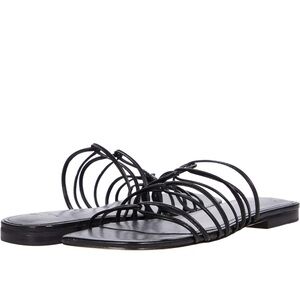 EUC Marc Fisher Womens Marcio Leather Square Toe Flat Sandals, Size 9.5